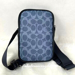 Coach Men's Aden Crossbody Bag In Signature Canvas/Denim CW364 NWT